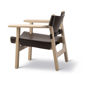 Den spanske stol fåtölj - Läder mörkbrun, såpad ek - Fredericia Furniture