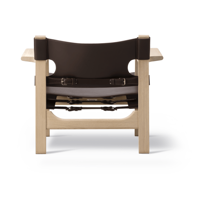 Den spanske stol fåtölj, Läder mörkbrun, såpad ek Fredericia Furniture