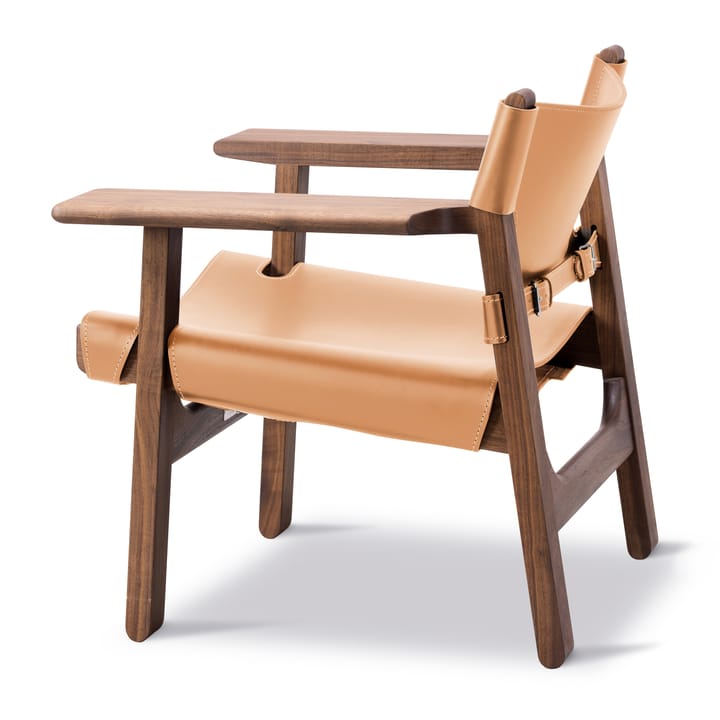Den spanske stol fåtölj, Läder natur, oljad valnöt Fredericia Furniture