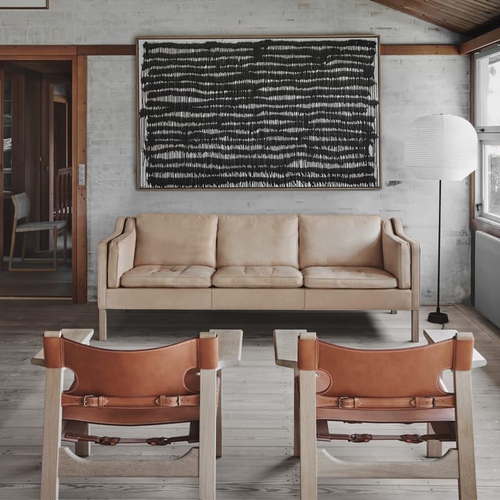 Den spanske stol fåtölj, läder natur, svartlack Fredericia Furniture