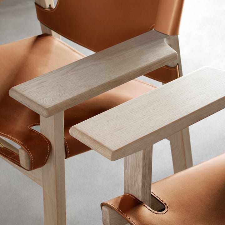Den spanske stol fåtölj, läder natur, svartlack Fredericia Furniture