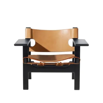 Den spanske stol fåtölj - Läder natur-svartlackad ek - Fredericia Furniture