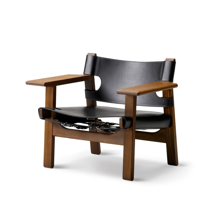 Den spanske stol fåtölj - läder svart, rökt ek - Fredericia Furniture