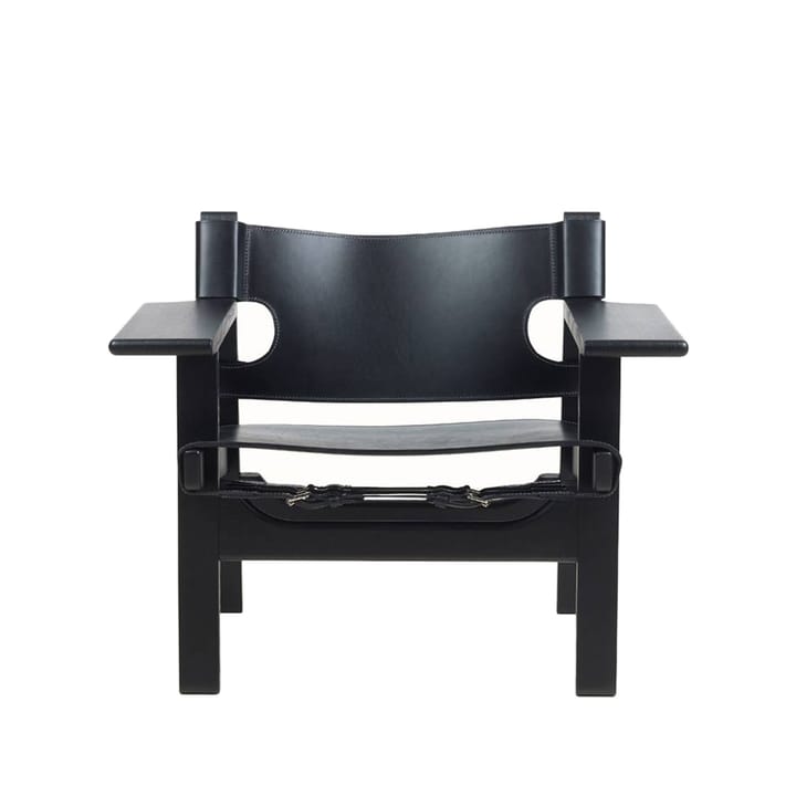 Den spanske stol fåtölj - läder svart, svartlackad ek - Fredericia Furniture