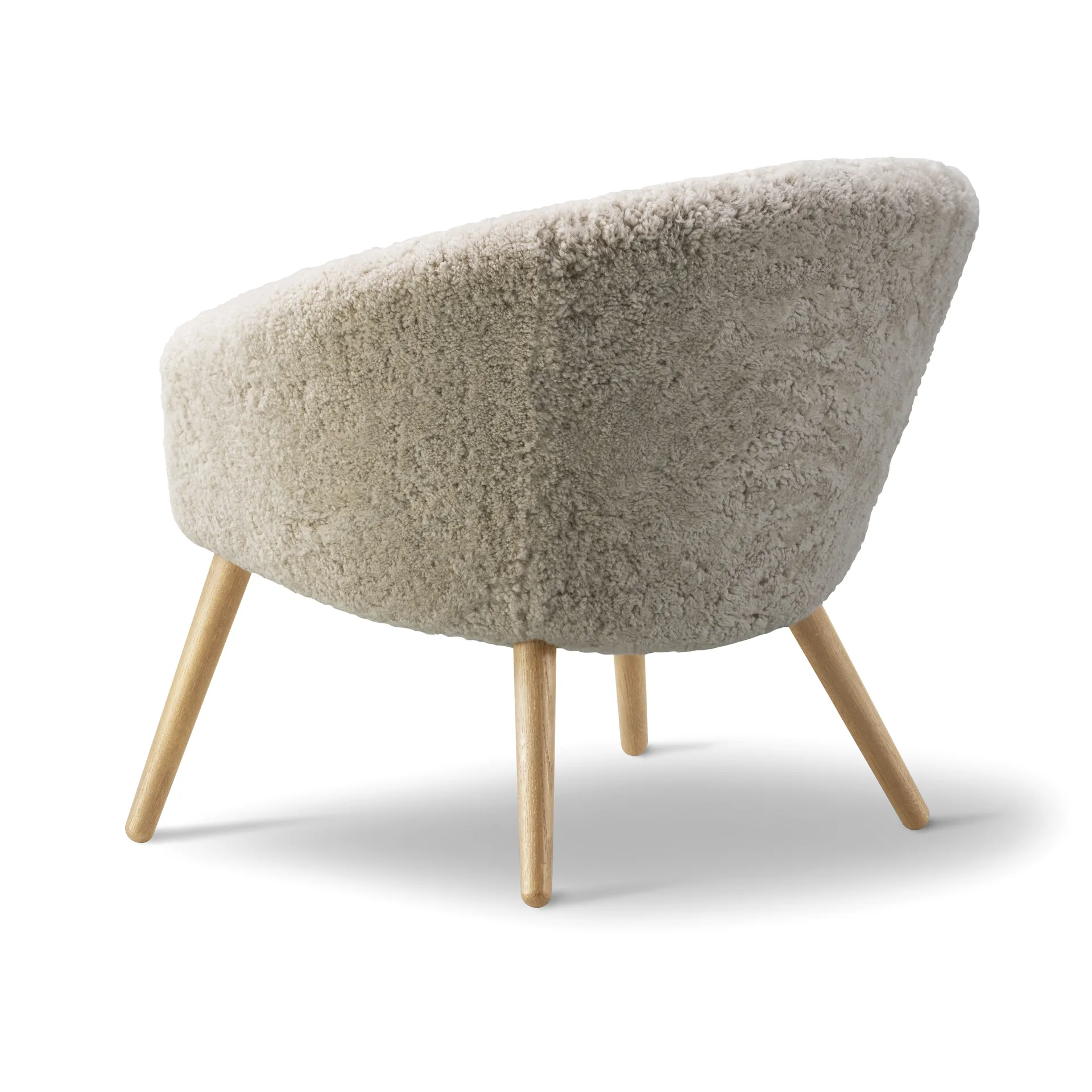 Ditzel loungefåtölj fårskinn, Moonlight-oak Fredericia Furniture