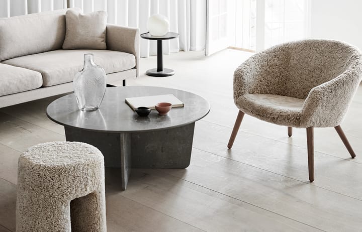 Ditzel loungefåtölj fårskinn, Moonlight-walnut Fredericia Furniture