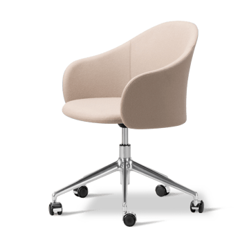 Gomo Armchair fåtölj swivel base 5-star - Blazer CUZ47 Fairfield-polerad aluminium - Fredericia Furniture