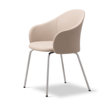 Gomo Armchair fåtölj tube base - Blazer CUZ47 Fairfield-rostfritt stål - Fredericia Furniture