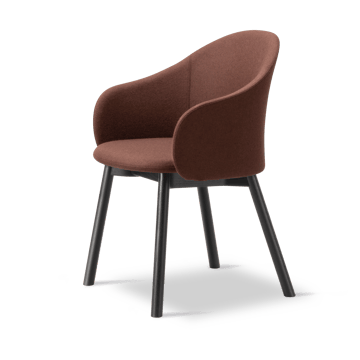 Gomo Armchair fåtölj wood base - Blazer CUZ4D Dunalk-svartlackerad ek - Fredericia Furniture