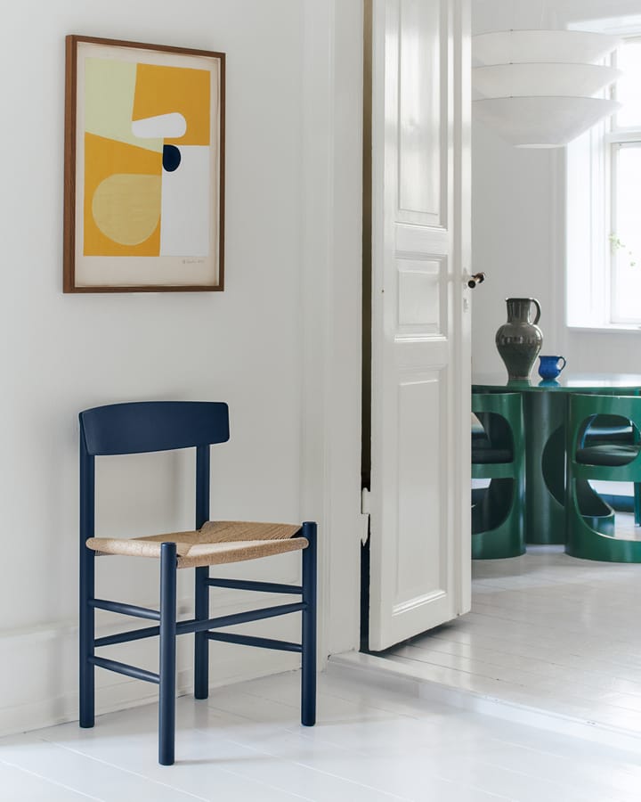 J39 stol, Indigo blue-flätad natur Fredericia Furniture
