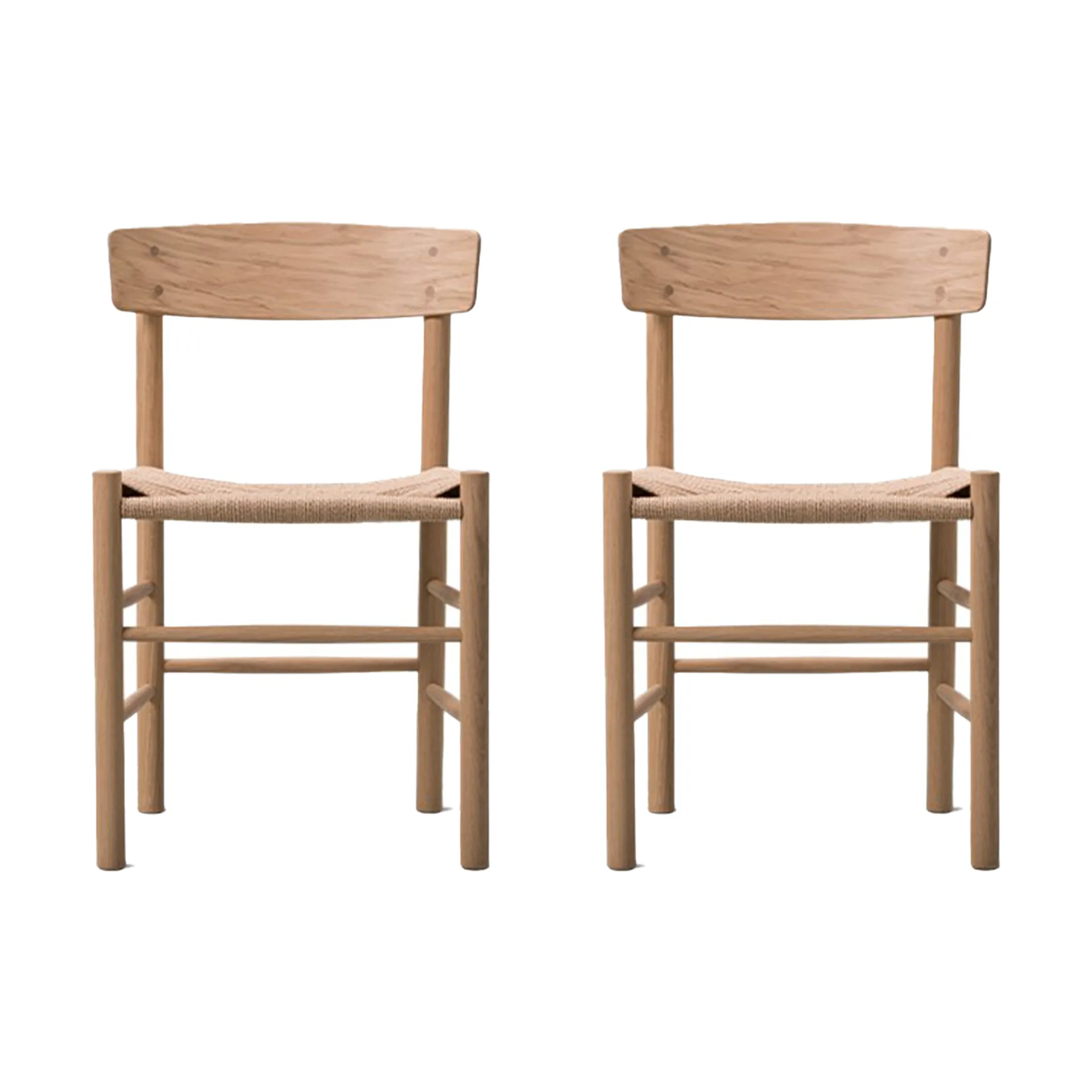 J39 stol, Ljus oljad ek-flätad natur, 2-pack Fredericia Furniture