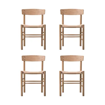 J39 stol, Ljus oljad ek-flätad natur, 4-pack - Fredericia Furniture