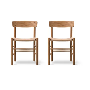 J39 stol, Oljad ek-flätad natur, 2-pack - Fredericia Furniture