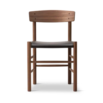 J39 stol - Oljad valnöt-läder Omni 377 mörkbrun - Fredericia Furniture