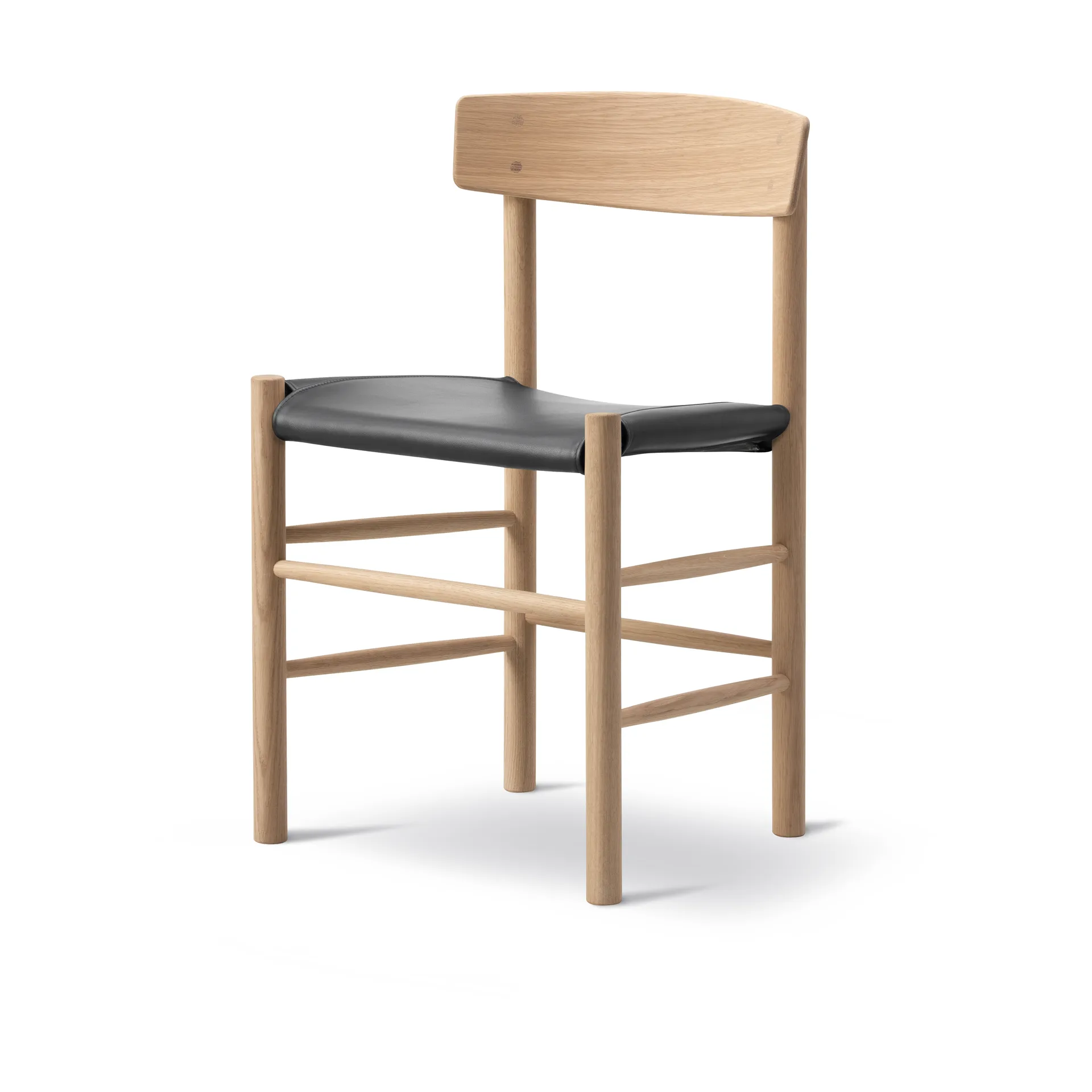 J39 stol, Såpad ek-läder Omni 301 Black Fredericia Furniture
