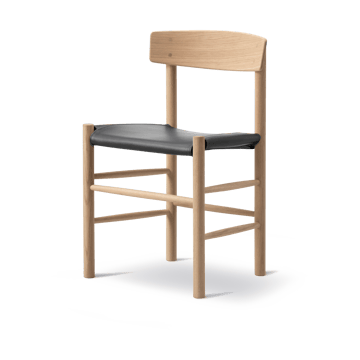 J39 stol - Såpad ek-läder Omni 301 Black - Fredericia Furniture