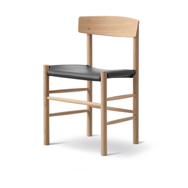 J39 stol, Såpad ek-läder Omni 301 Black Fredericia Furniture