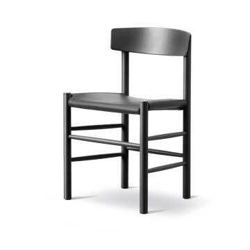 J39 stol - Svartlackerad bok-läder Omni 301 svart - Fredericia Furniture