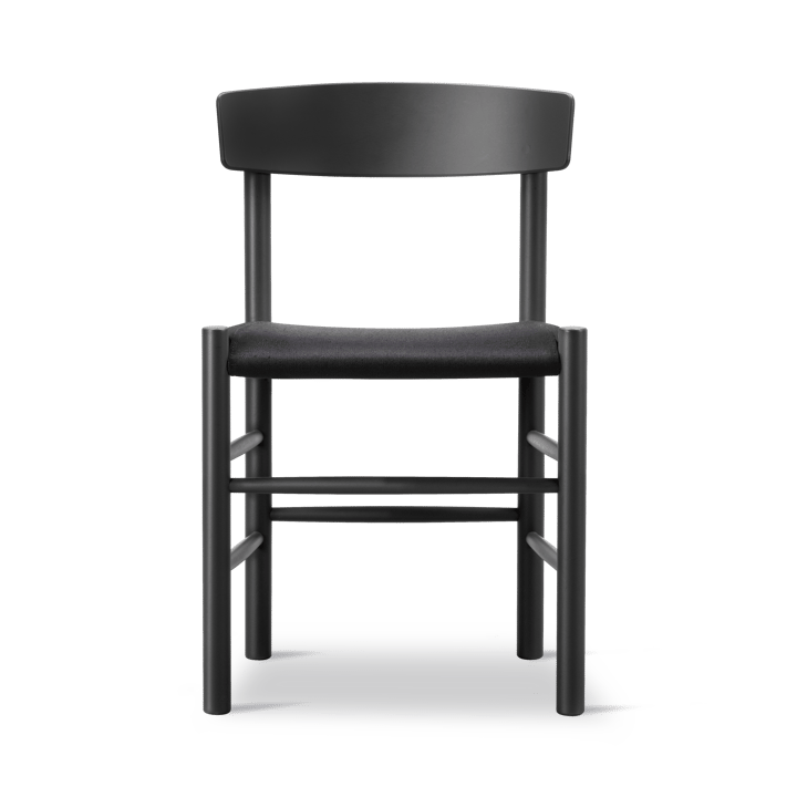 J39 stol - Svartlackerad bok-svart canvas - Fredericia Furniture