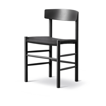 J39 stol - Svartlackerad ek-svart canvas - Fredericia Furniture