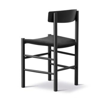 J39 stol - Svartlackerad ek-svart canvas - Fredericia Furniture