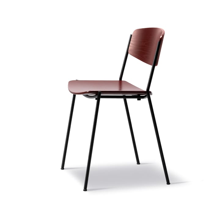 Lynderup 3080 stol, röd ask, svart stålstativ Fredericia Furniture