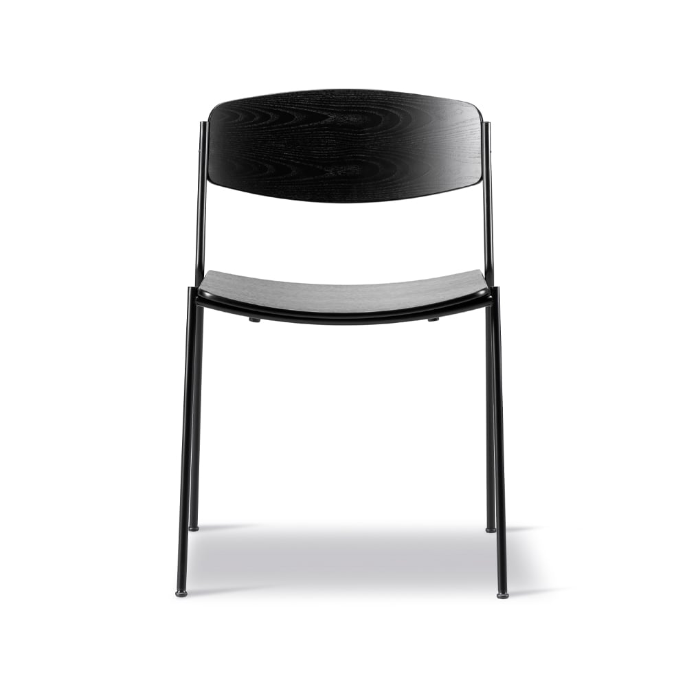 Fredericia Furniture Lynderup 3080 stol svart ask, svart stålstativ