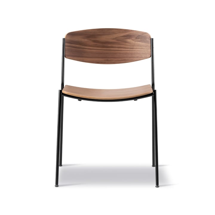 Lynderup 3080 stol - valnöt lack, svart stålstativ - Fredericia Furniture