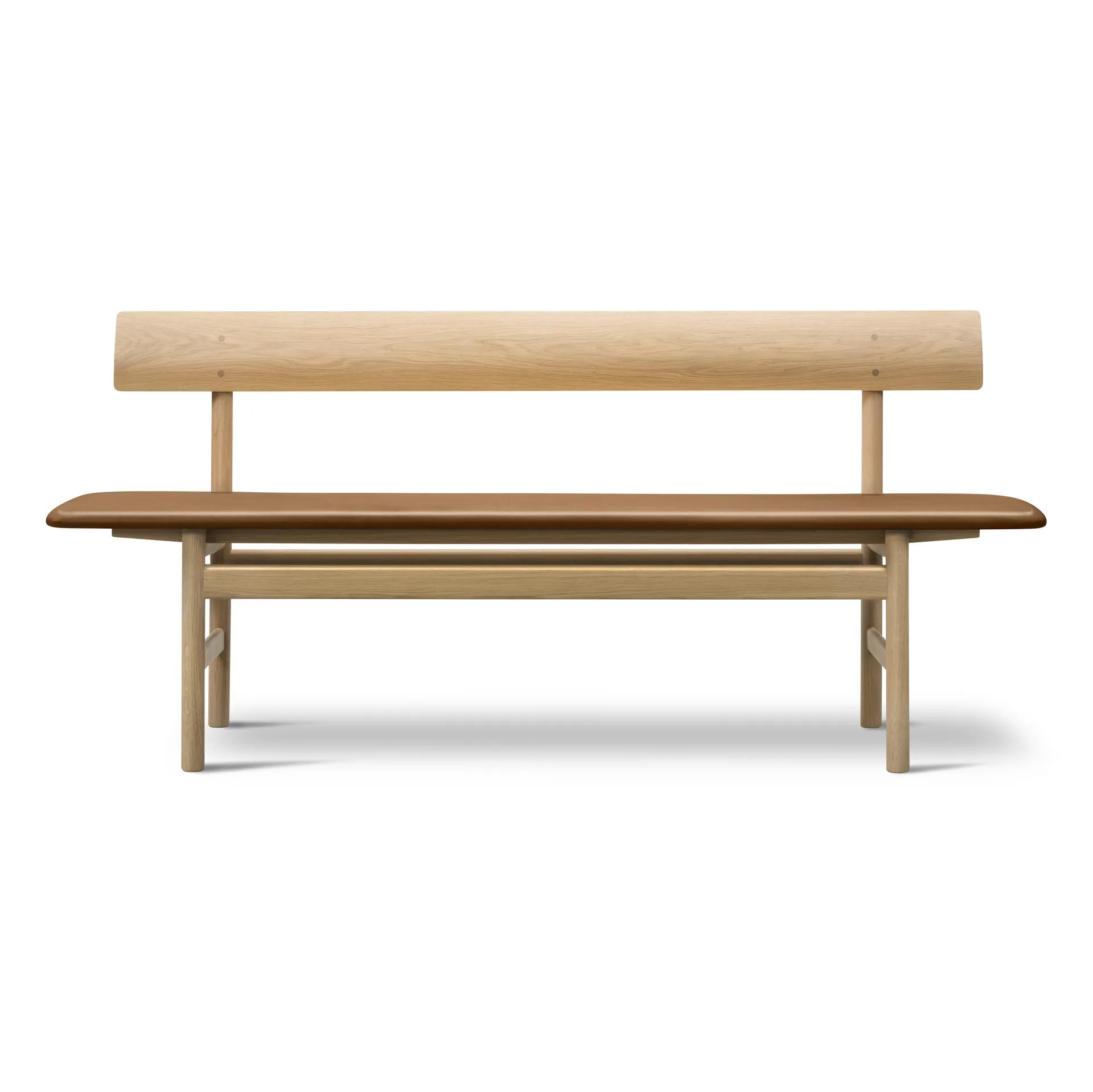 Mogensen 3171 bänk, Läder omni 307-såpad ek Fredericia Furniture
