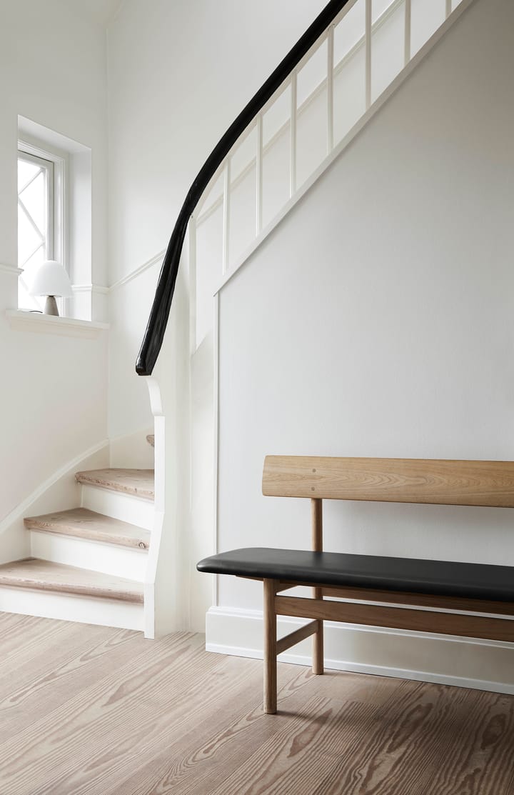 Mogensen 3171 bänk, Läder omni 307-såpad ek Fredericia Furniture