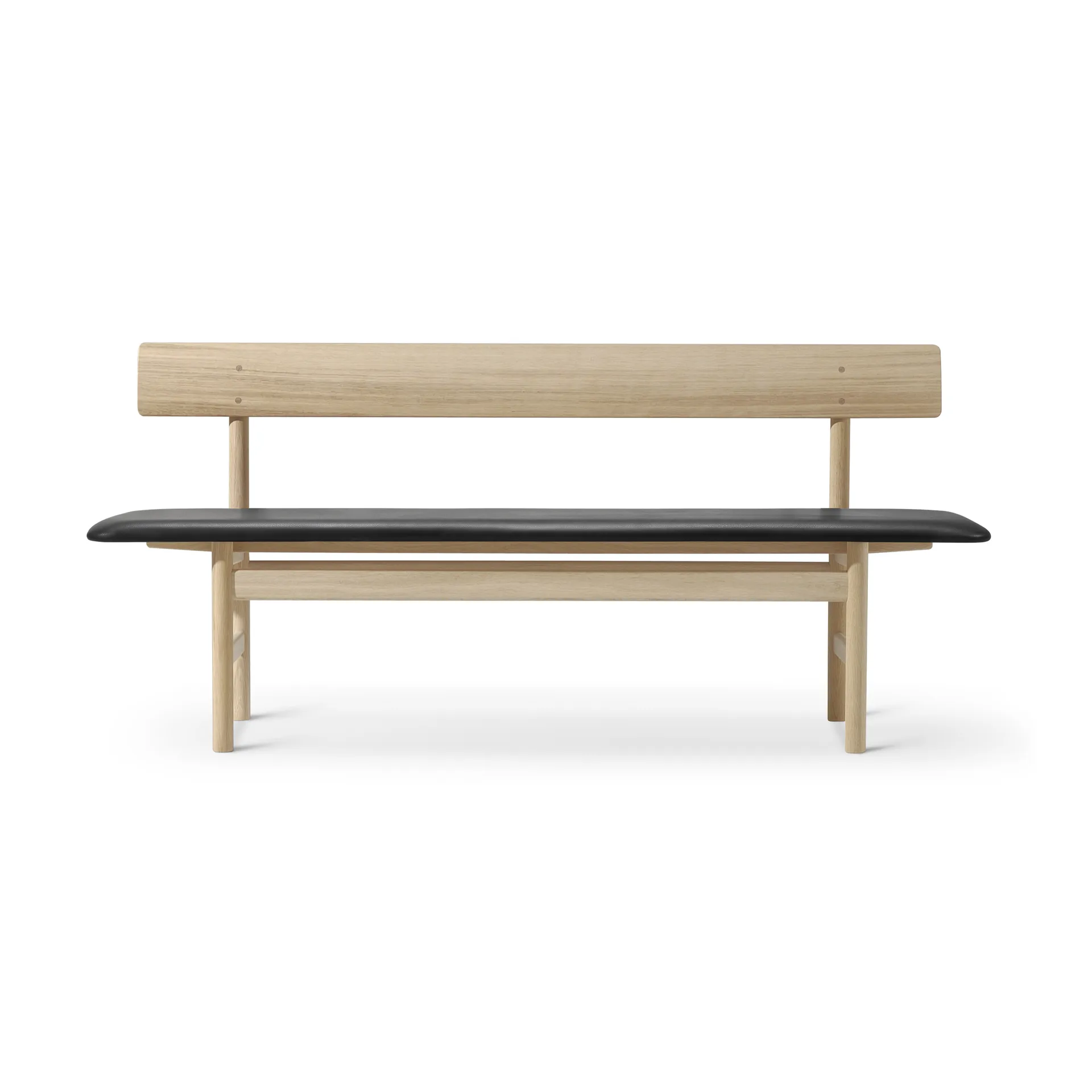 Mogensen 3171 bänk, Såpad ek-läder omni 301 black Fredericia Furniture