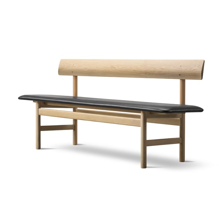 Mogensen 3171 bänk, Såpad ek-läder omni 301 black Fredericia Furniture
