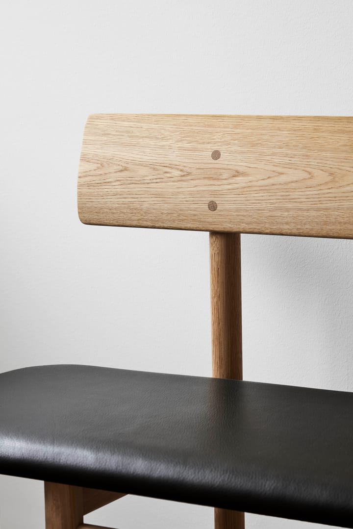 Mogensen 3171 bänk, Såpad ek-läder omni 301 black Fredericia Furniture