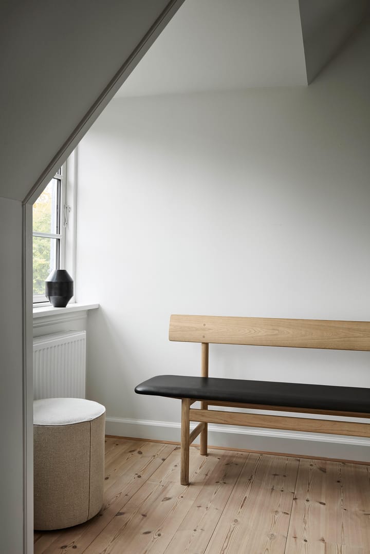 Mogensen 3171 bänk, Såpad ek-läder omni 301 black Fredericia Furniture