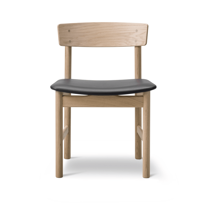 Mogensen 3236 stol - Såpad ek-svart läder omni 301 - Fredericia Furniture