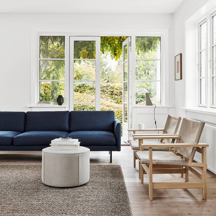 Mono sittpuff, Läder omni 301 black-Ø55 cm Fredericia Furniture