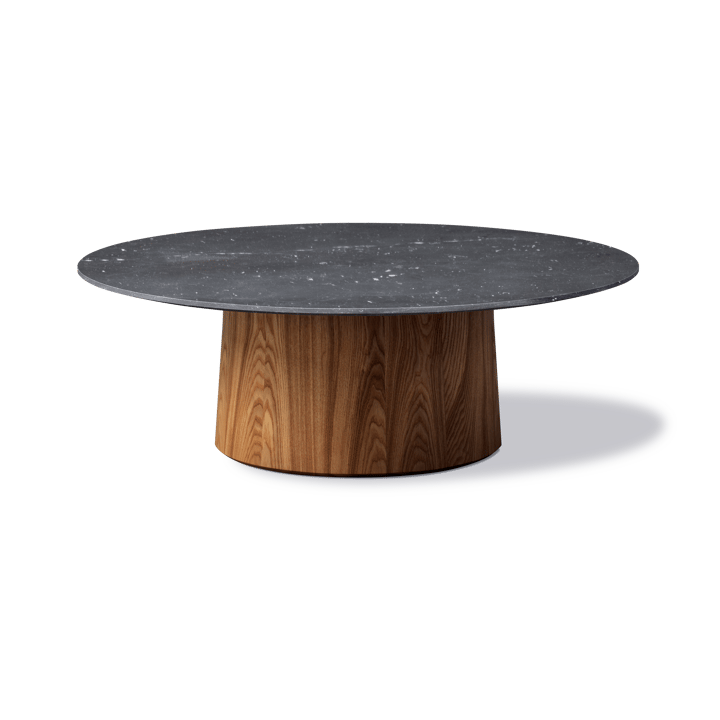 Niveau soffbord Ø110cm - Black Marquina-ash brown stained - Fredericia Furniture