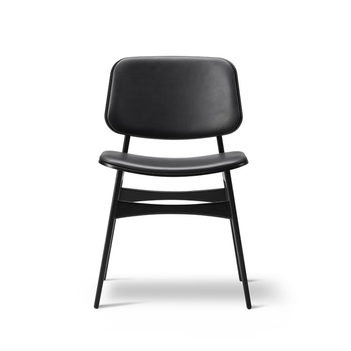 Søborg 3062 Metal stol helklädd - läder omni 301 svart, svartlackade ekben - Fredericia Furniture