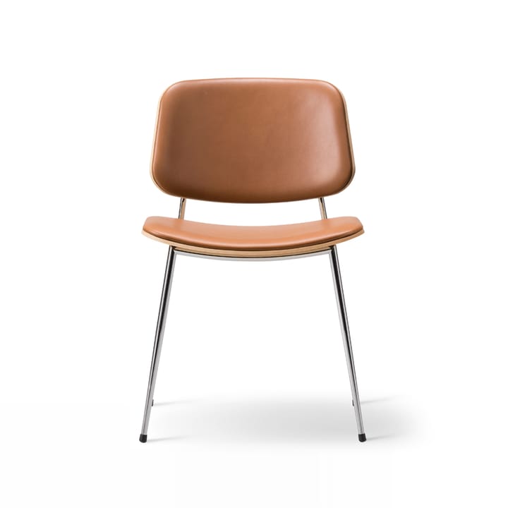 Søborg 3062 Metal stol helklädd - läder omni 307 cognac, kromstativ - Fredericia Furniture