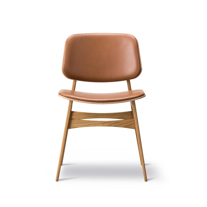 Søborg 3062 Metal stol helklädd - läder omni 307 cognac, lackade ekben - Fredericia Furniture