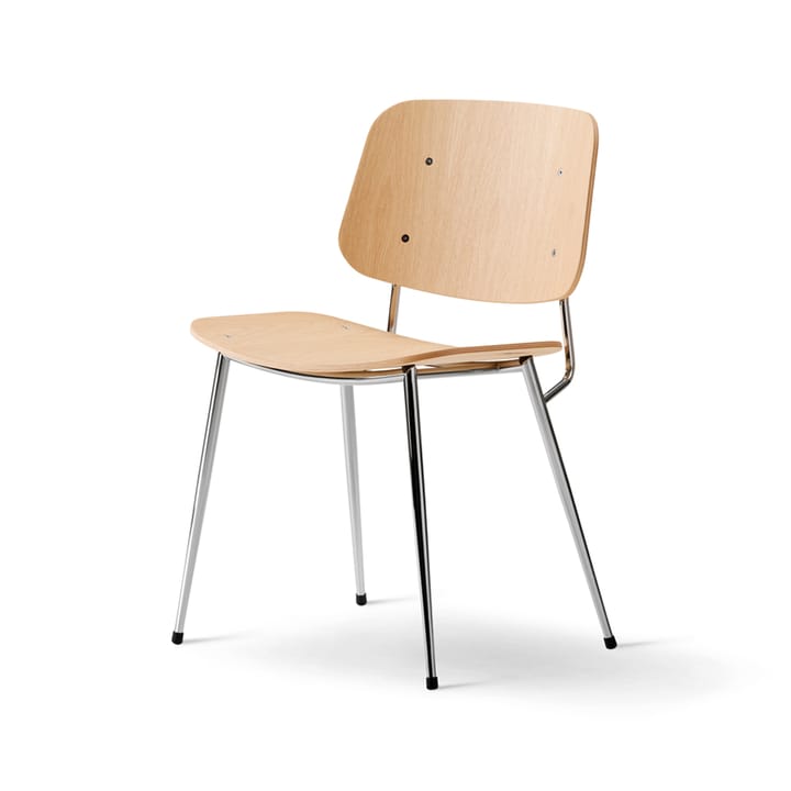 Søborg Metal stol - ek klarlack, kromstativ - Fredericia Furniture