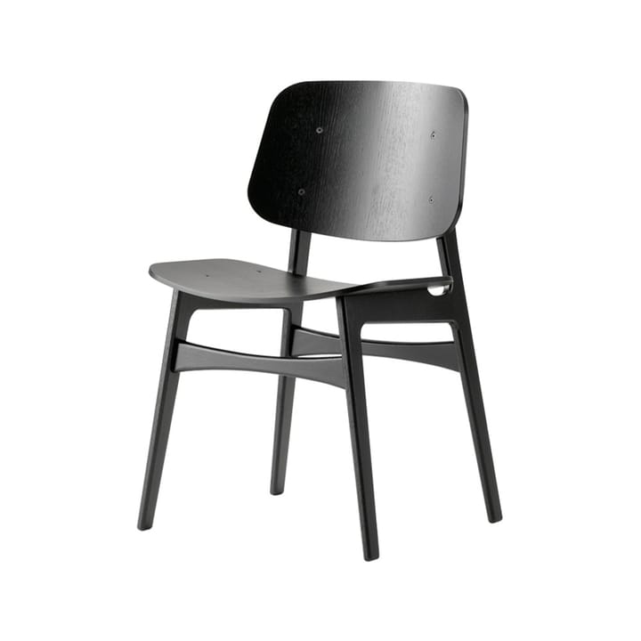 Søborg wood stol - svart lack ek, svartlackat ekstativ - Fredericia Furniture