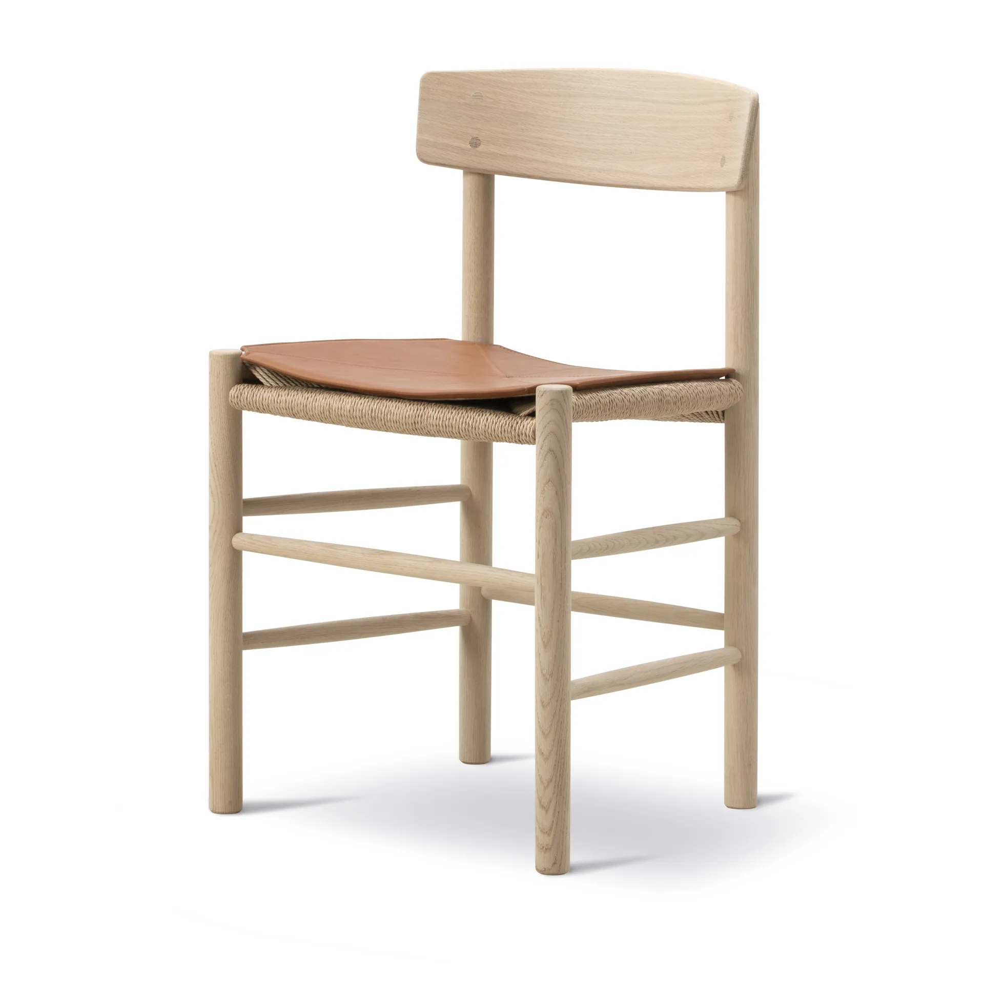 Sittdyna i läder till J39 stol, Leather Elegance walnut Fredericia Furniture