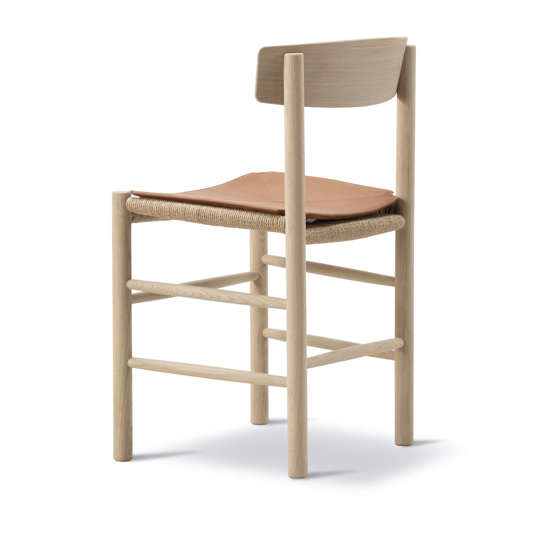 Sittdyna i läder till J39 stol, Leather Elegance walnut Fredericia Furniture