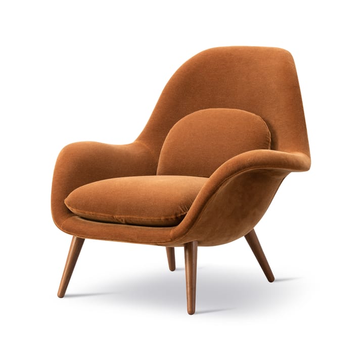 Swoon fåtölj - tyg grand mohair 2103 orange, rökfärgad ek - Fredericia Furniture
