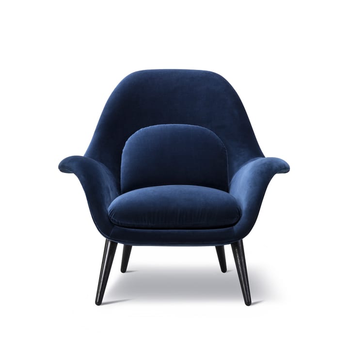 Swoon fåtölj - tyg harald 792 blå, svartlackade ekben - Fredericia Furniture