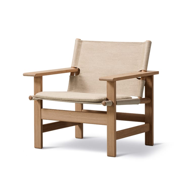 The Canvas Chair fåtölj, canvas natur-ljusoljat ekstativ-inkl canvas dyna Fredericia Furniture