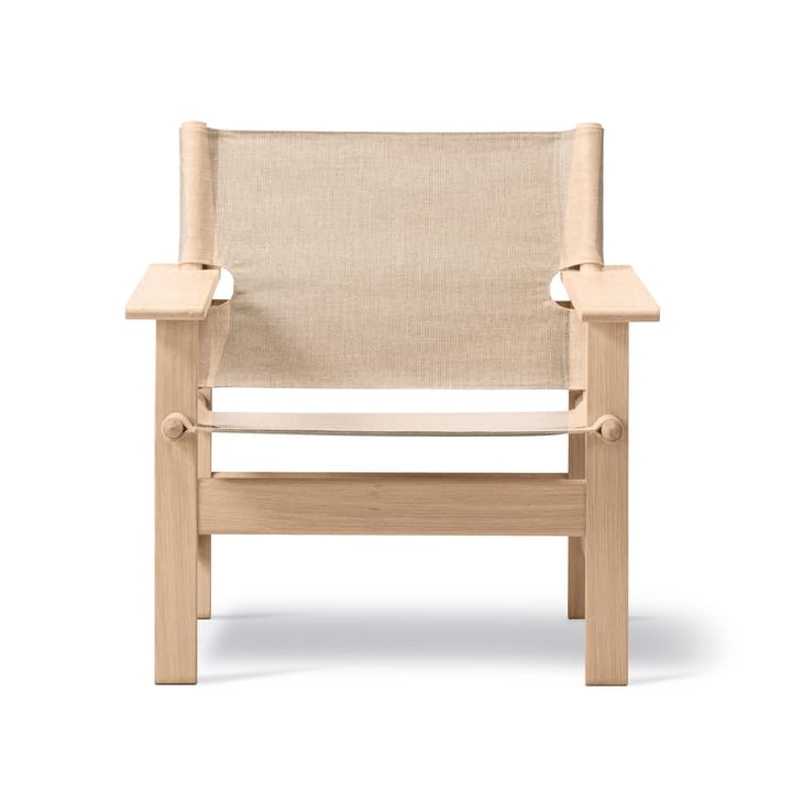 The Canvas Chair fåtölj - canvas natur, såpat ekstativ - Fredericia Furniture