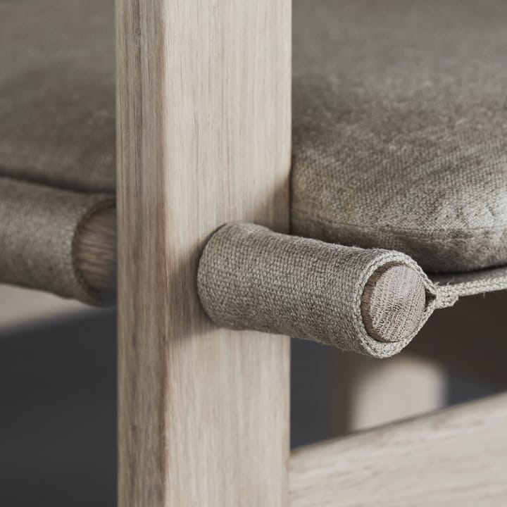 The Canvas Chair fåtölj, canvas svart, svartlackad ek, inkl. svart läder dyna Fredericia Furniture