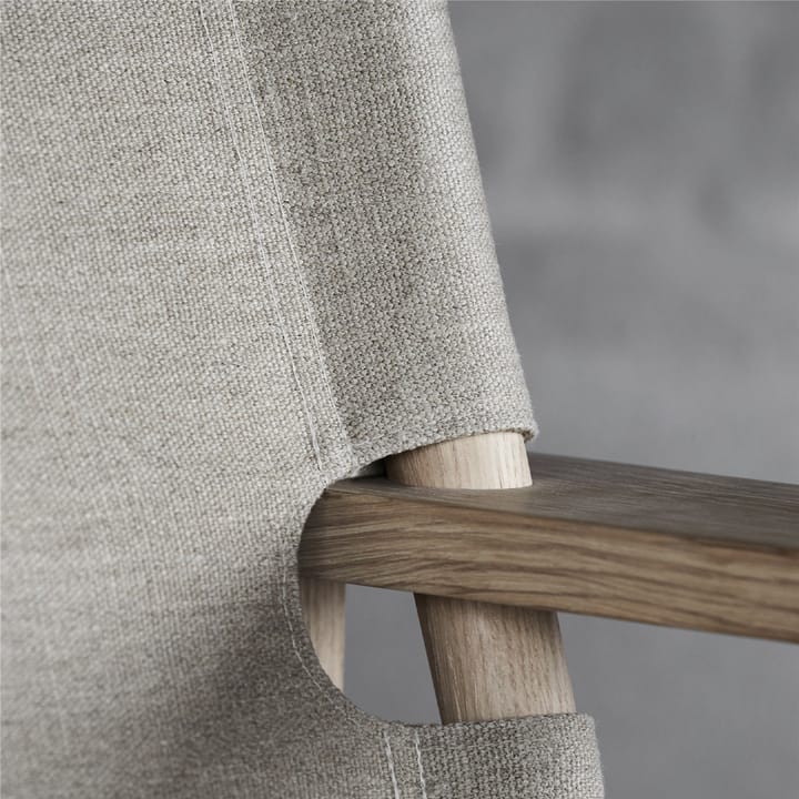 The Canvas Chair fåtölj, canvas svart, svartlackad ek, inkl. svart läder dyna Fredericia Furniture